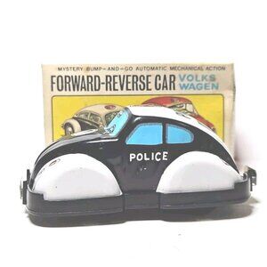 Yone Mystery Bump-And-Go VW Volkswagon Beetle Wind Up Tin Car Clockwork Engine